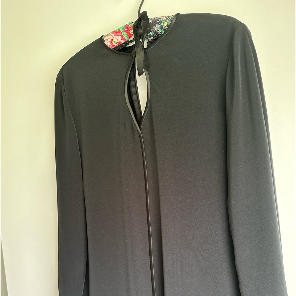 Jones New York Black Tie Dress Size 8 Posh Funeral Dress. Timeless! Silky fabric - Picture 2 of 10